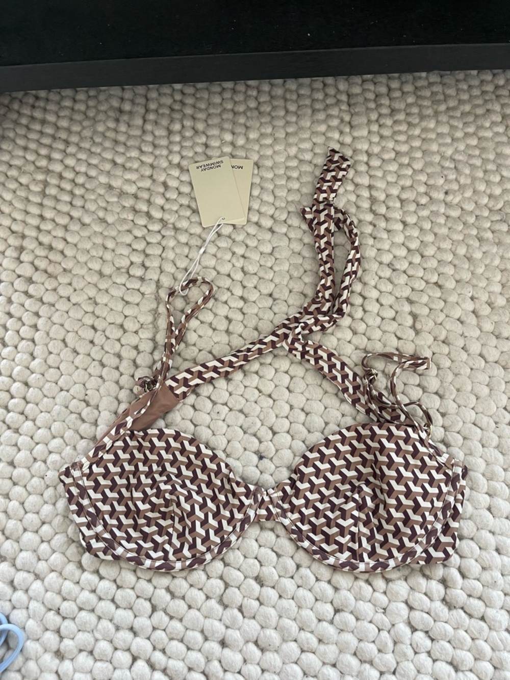 Monday Swimwear Brown Patterned Bikini Top
